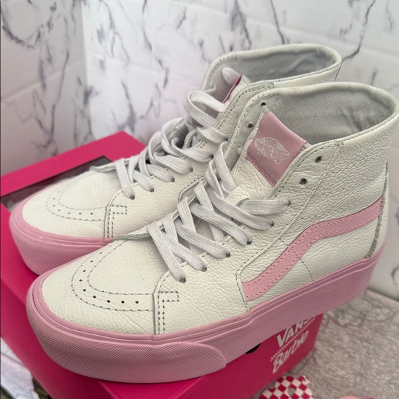 Vans Barbie Women's High-Top Sneakers - Light Pink and White - Picture 5 of 6